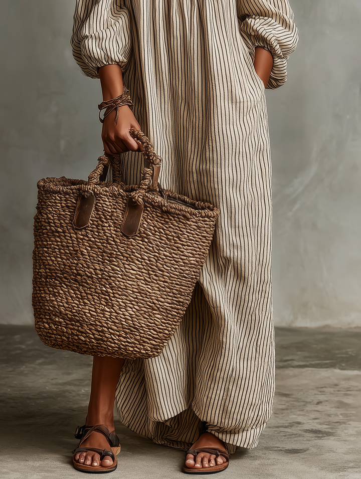 Carmella | Off-Shoulder Cotton Linen Maxi Dress