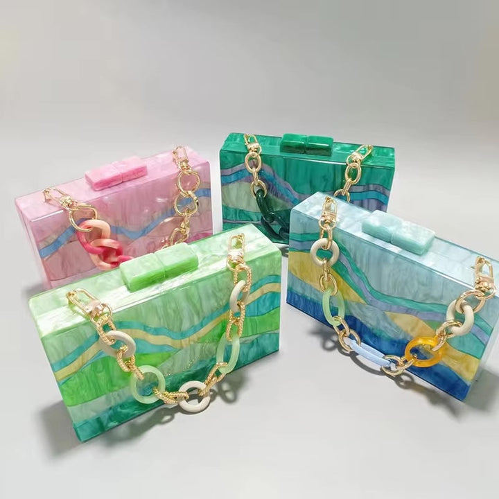 Camila Acrylic Chain Box Purse