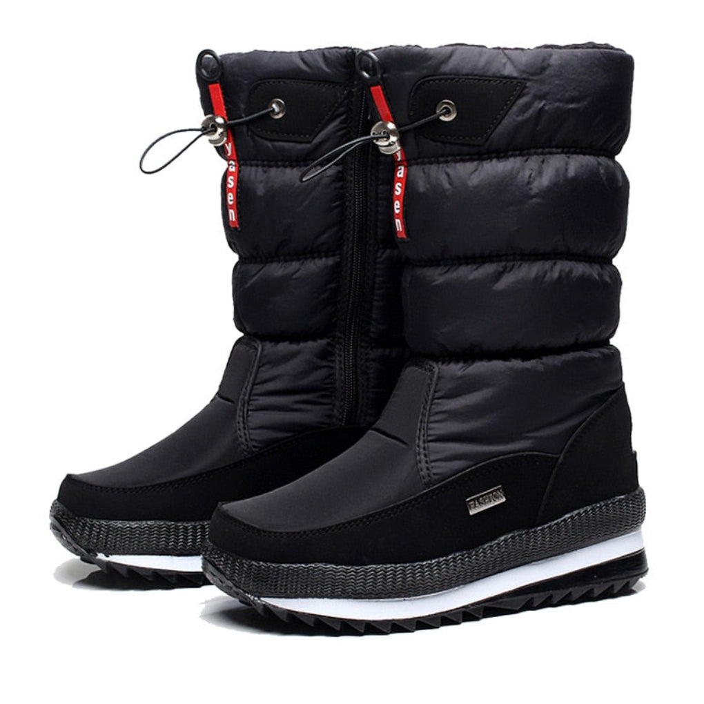 Women's Quilted Snow Boots with Side Zip Closure
