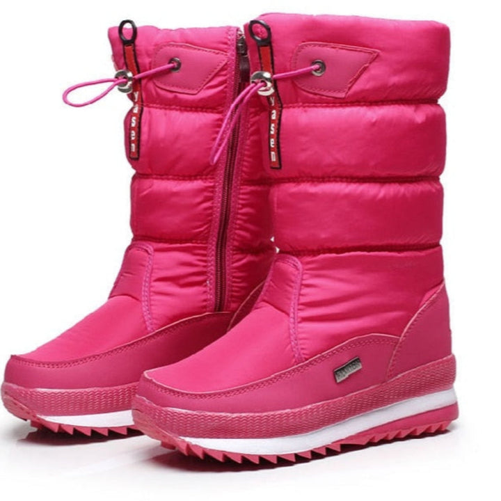 Women's Quilted Snow Boots with Side Zip Closure