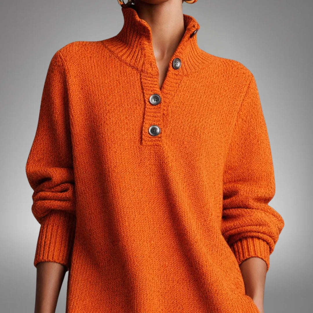 Women's Knitted Jumper Dress with Button Collar – Elyon