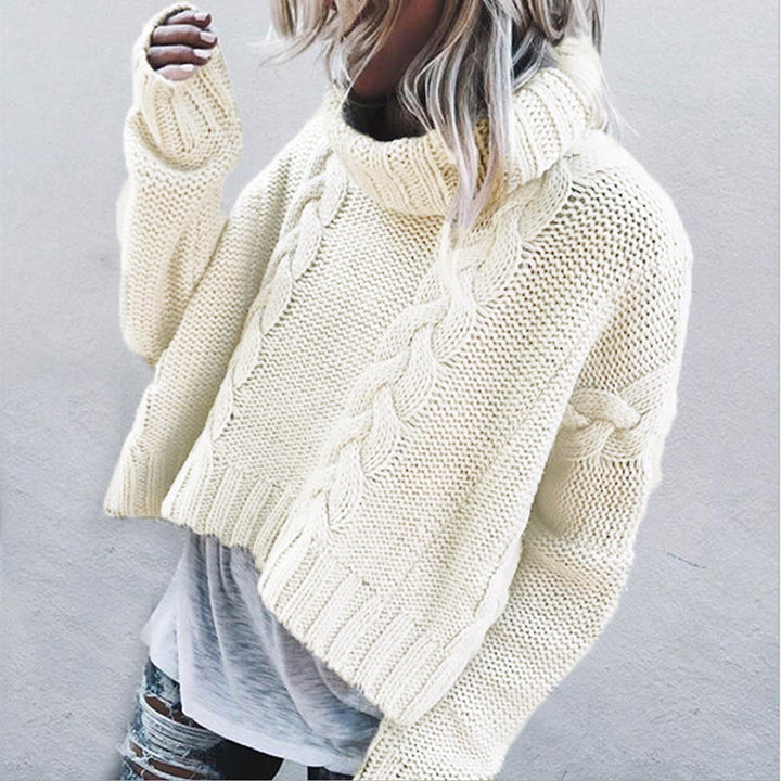 Women's roll neck jumper Lauretta in White – front view