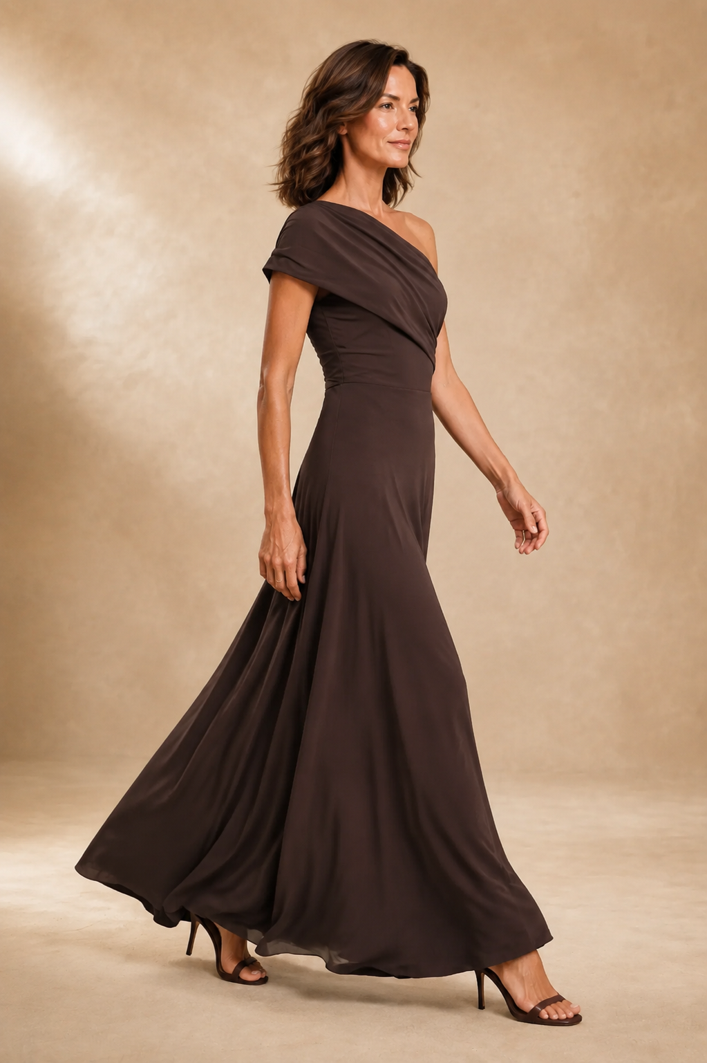 Women's One Shoulder Draped Maxi Dress – Amelia