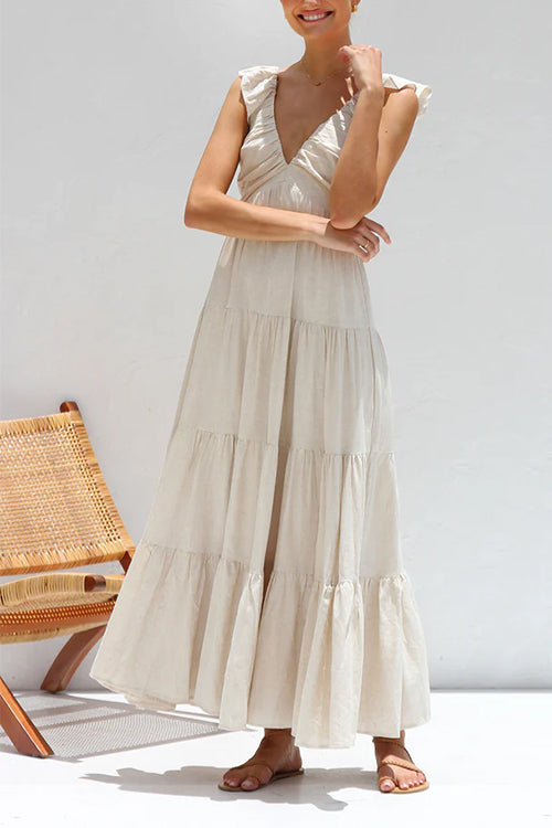Juliet - V-neck Ruffle Maxi Dress