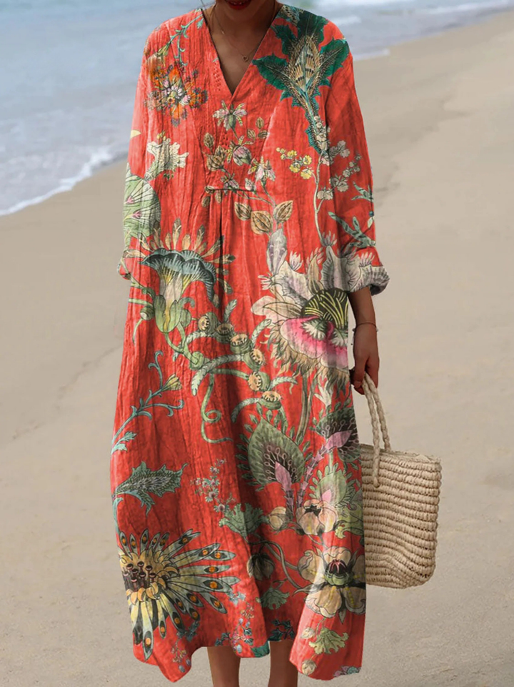 Vintage Lovely Floral Pattern Art Print Dress