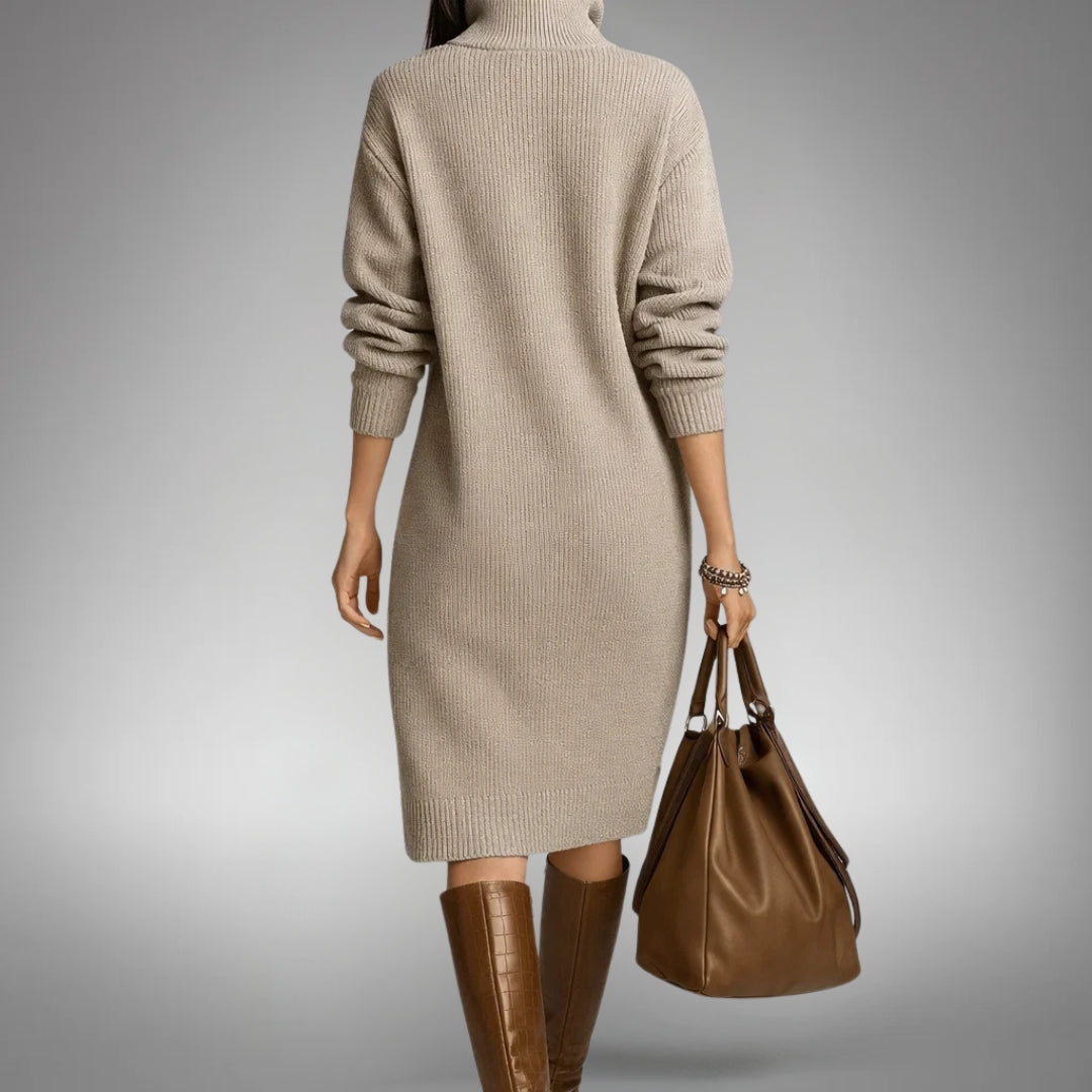 Women's Knitted Jumper Dress with Button Collar – Elyon