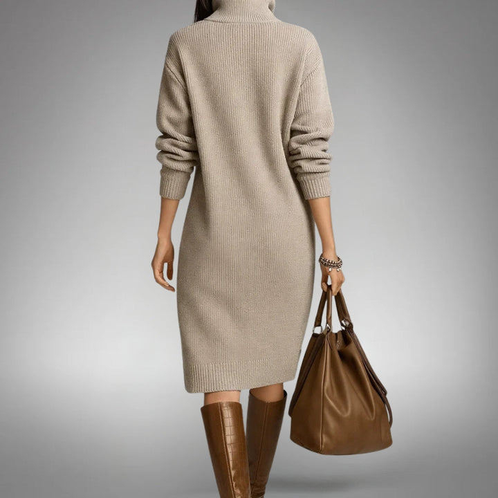 Women's Knitted Jumper Dress with Button Collar – Elyon