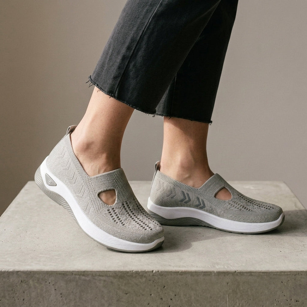 Women's Orthopaedic Knit Slip-On Trainers Vienna – Light Grey – side