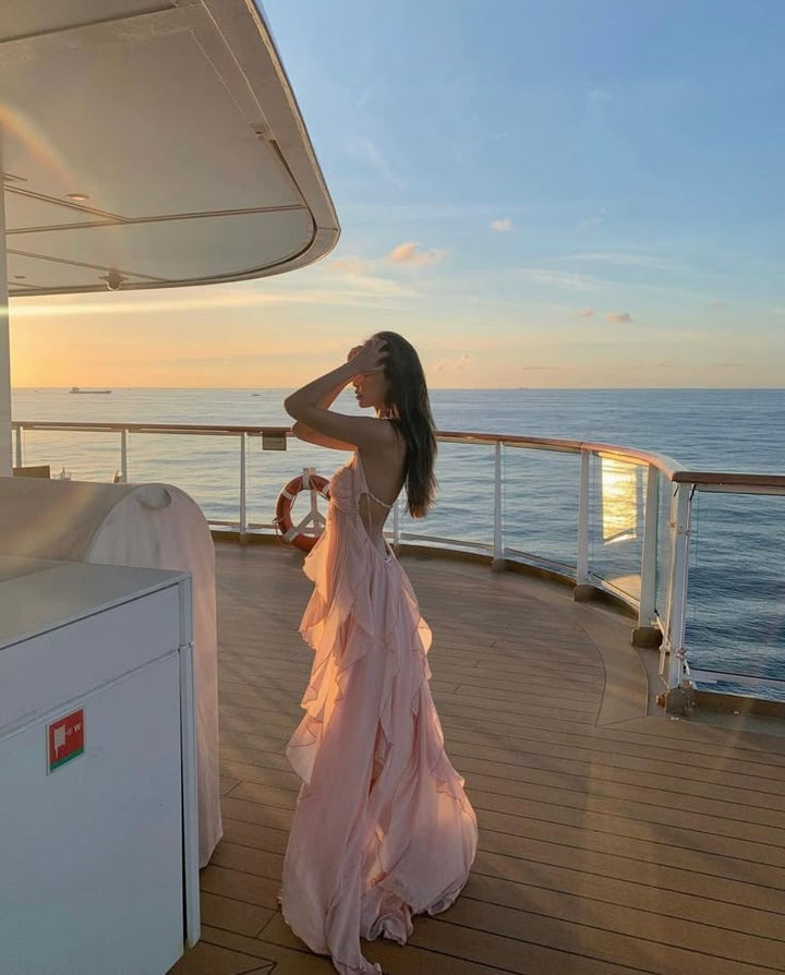 Collins | Ruffle Strapless Maxi Dress