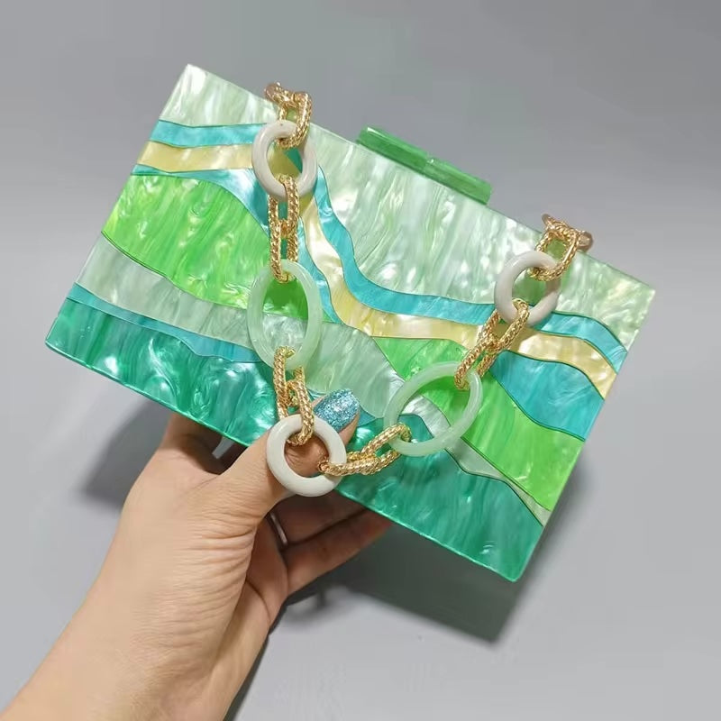 Camila Acrylic Chain Box Purse