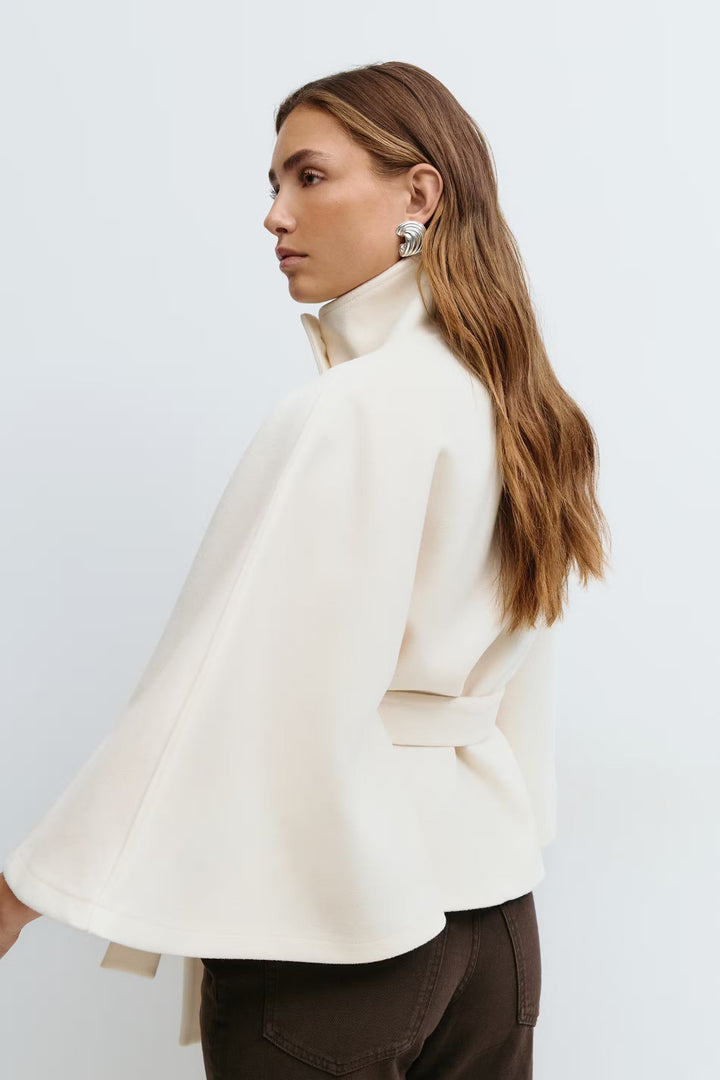 Slaidburn women's cape coat in Cream – side view