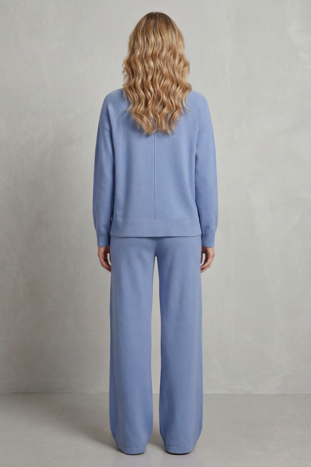 Women's Draped Turtleneck and Wide-Leg Trouser Set - Esmerelle