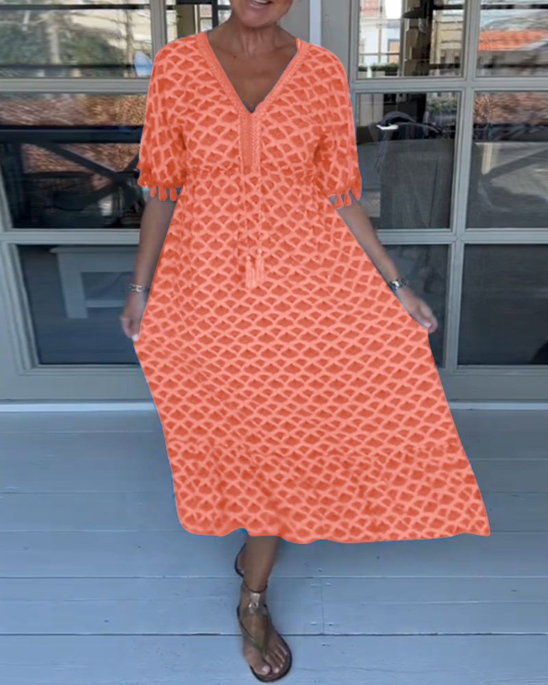 Ania - V Neck Printed Dress