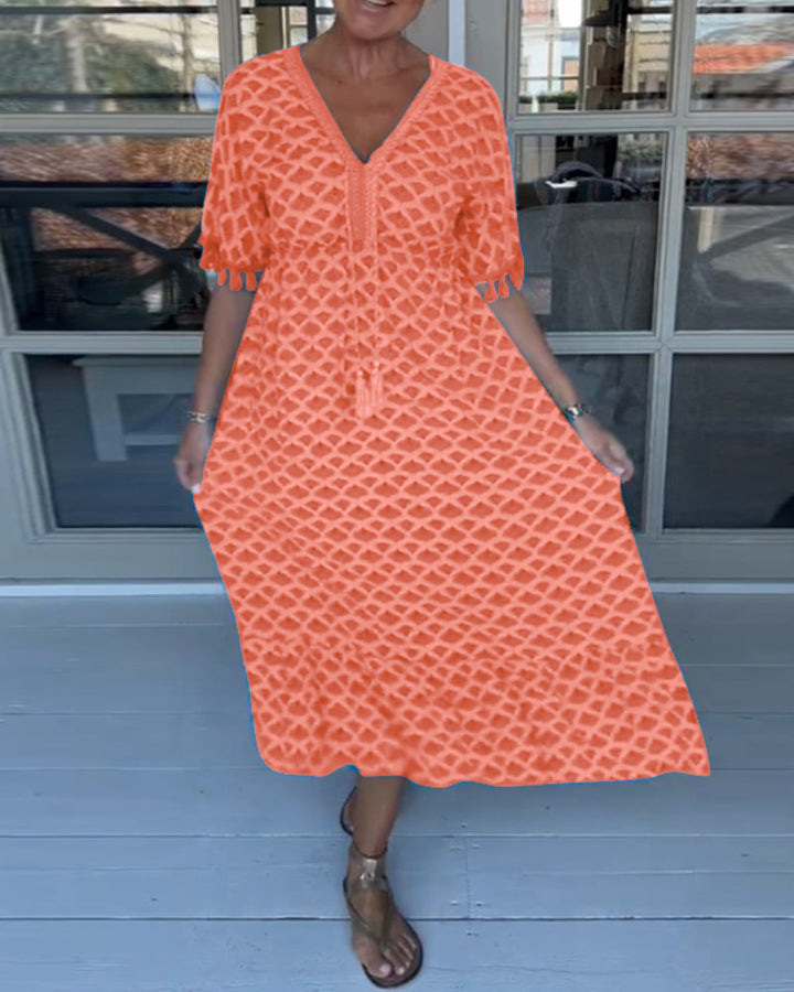 Ania - V Neck Printed Dress