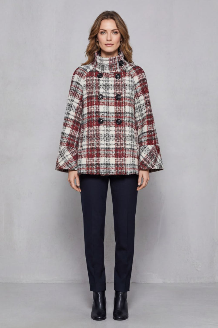 Women's Vintage Check Flare Wool Cape Coat – Opal