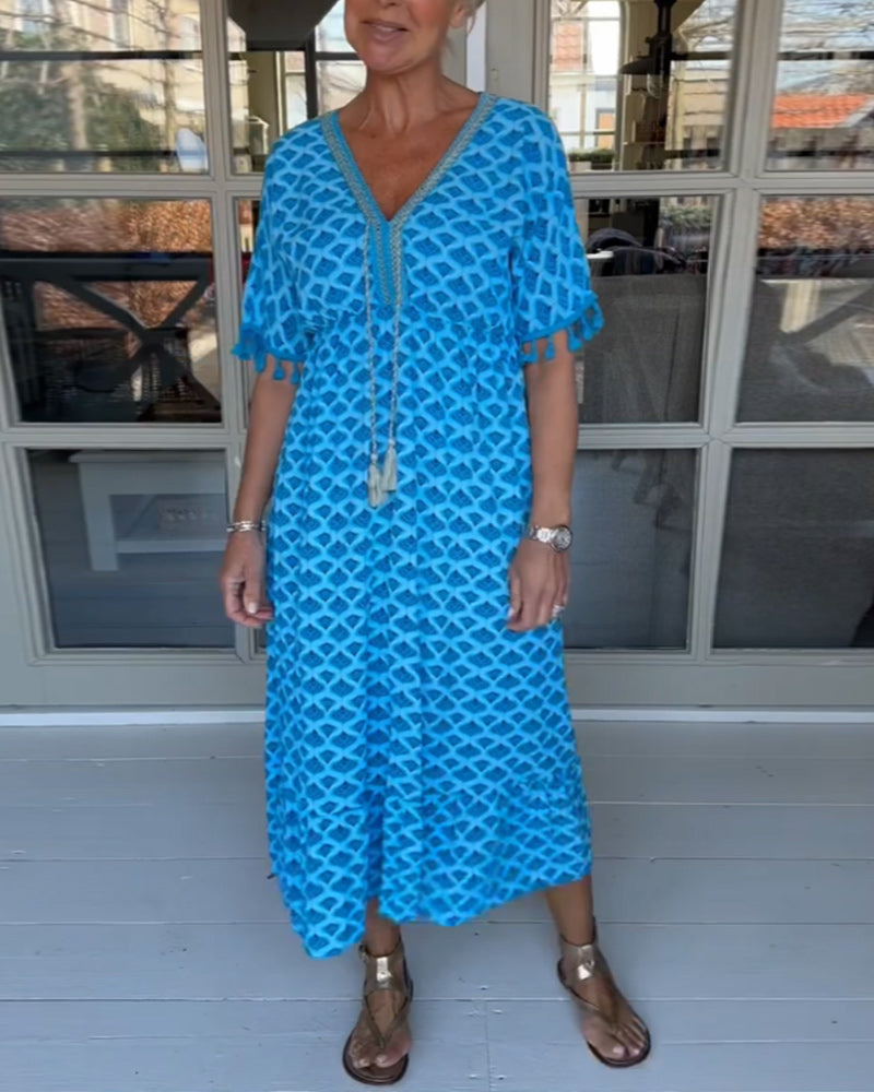 Ania - V Neck Printed Dress