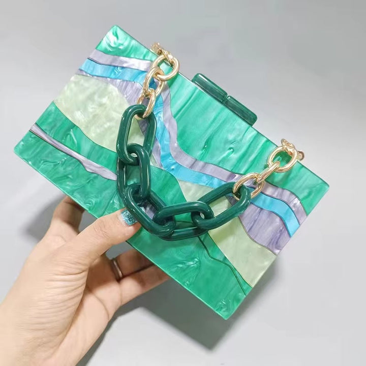 Camila Acrylic Chain Box Purse