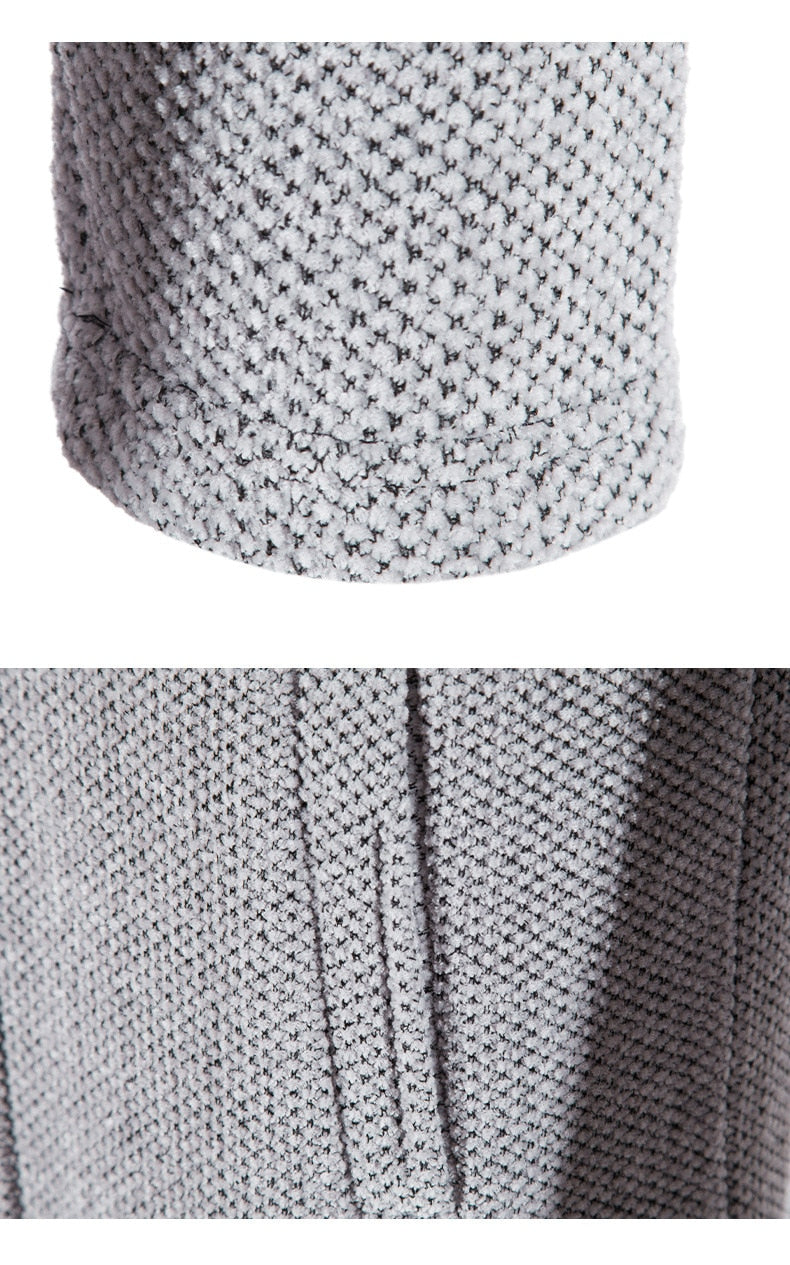 Men's Long Hooded Cardigan Coat Hollis in Grey – cuff and pocket detail