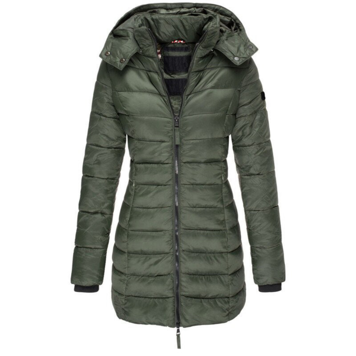 Elisa - Comfortable Hooded And Zippered Down Jacket