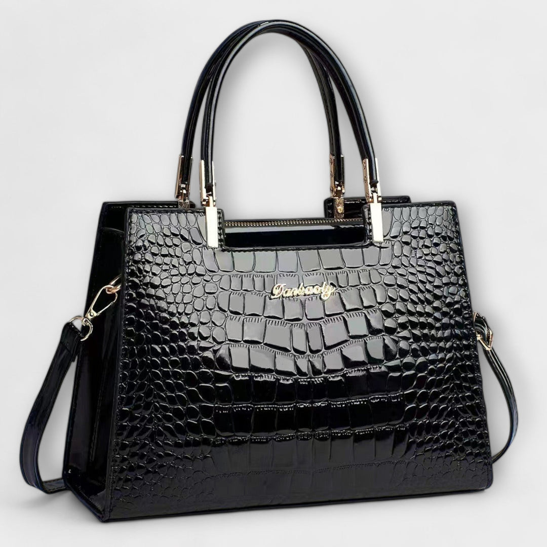 Aralune -  Shiny crocodile print handbag