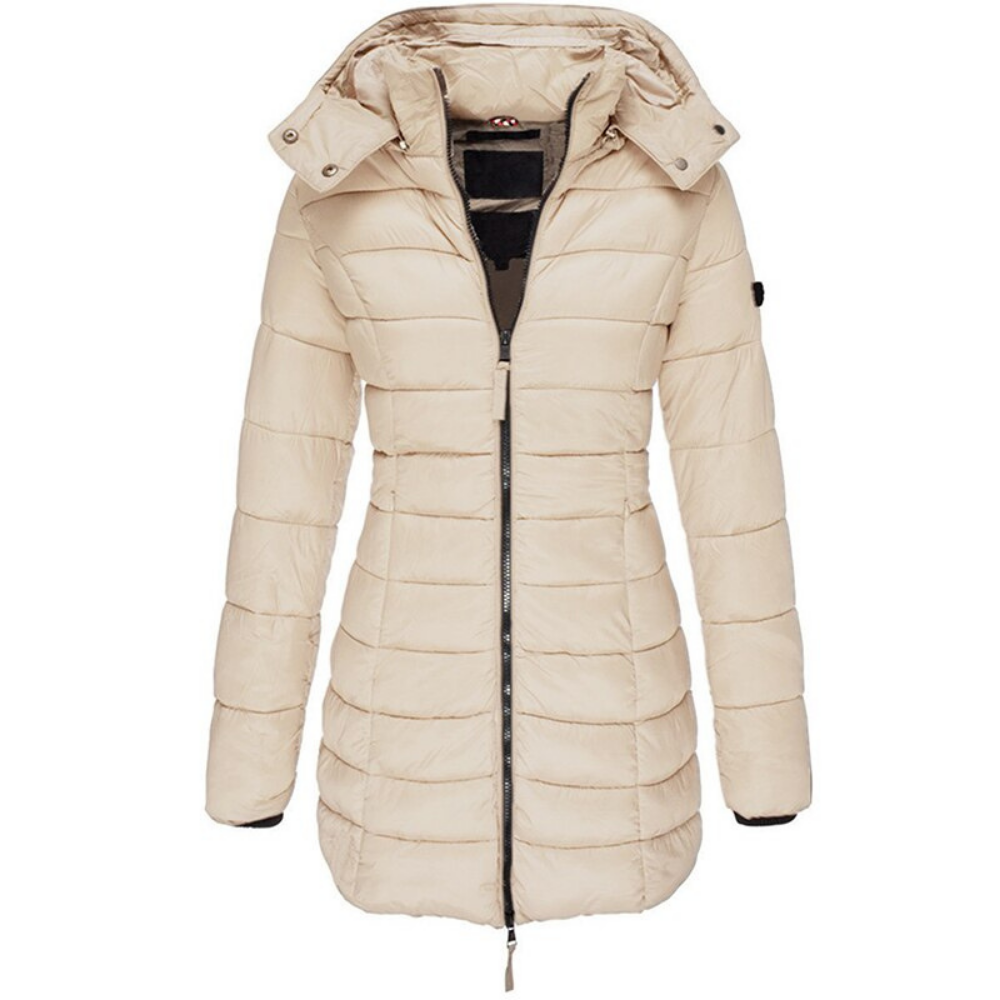 Elisa - Comfortable Hooded And Zippered Down Jacket