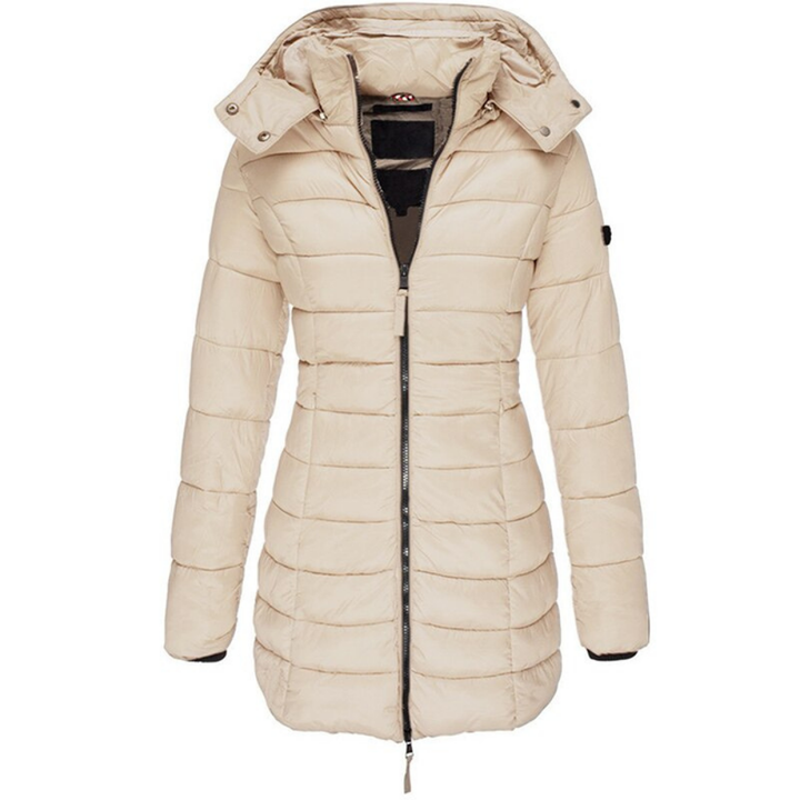 Elisa - Comfortable Hooded And Zippered Down Jacket