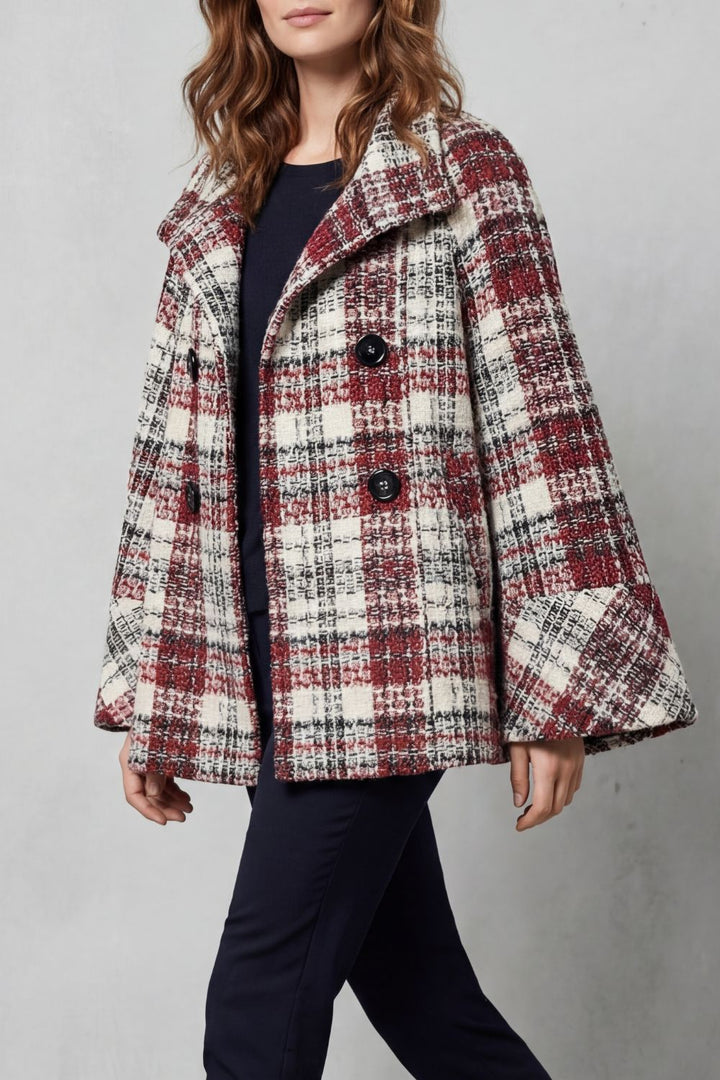 Women's Vintage Check Flare Wool Cape Coat – Opal