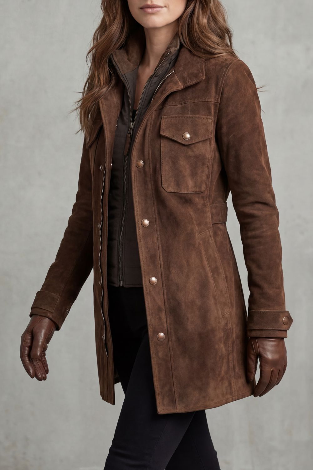 Women's Custom Suede Longline Coat – Daphne