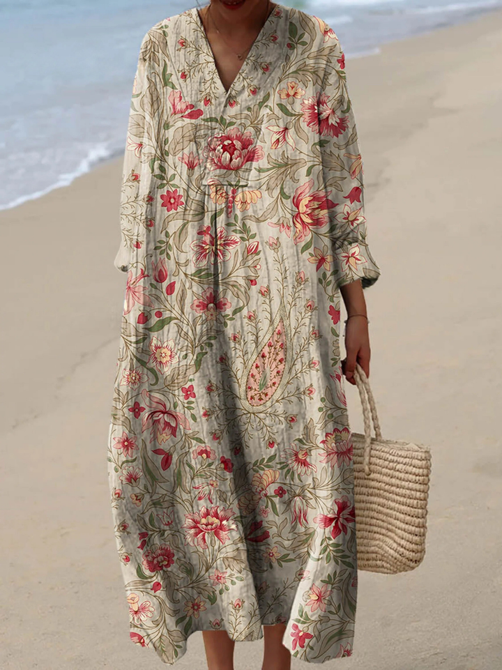 Vintage Lovely Floral Art Print Dress