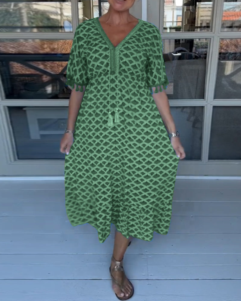 Ania - V Neck Printed Dress