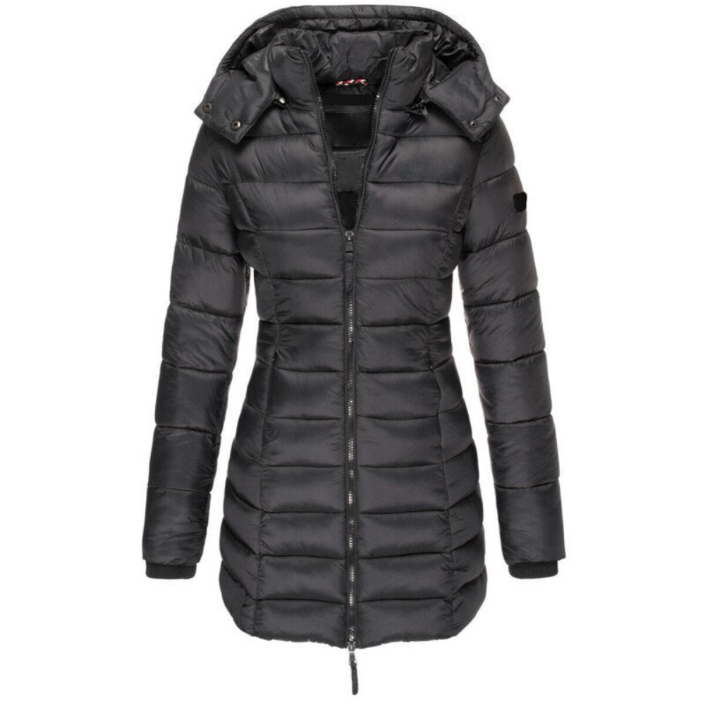 Elisa - Comfortable Hooded And Zippered Down Jacket