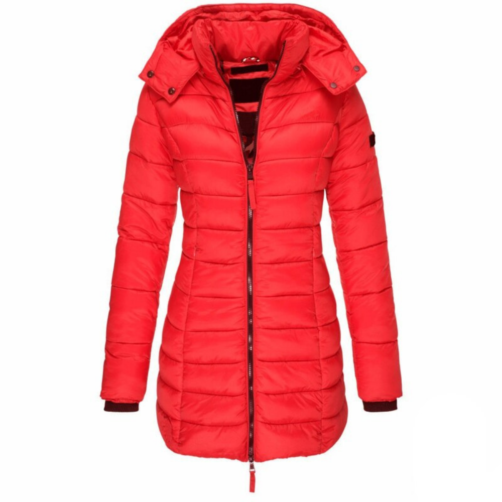 Elisa - Comfortable Hooded And Zippered Down Jacket