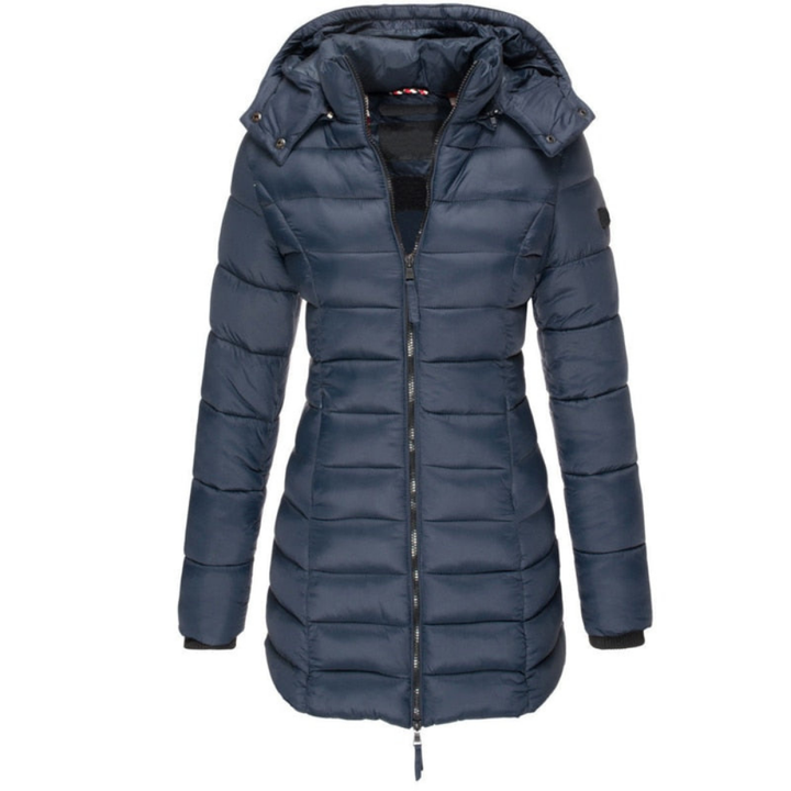 Elisa - Comfortable Hooded And Zippered Down Jacket