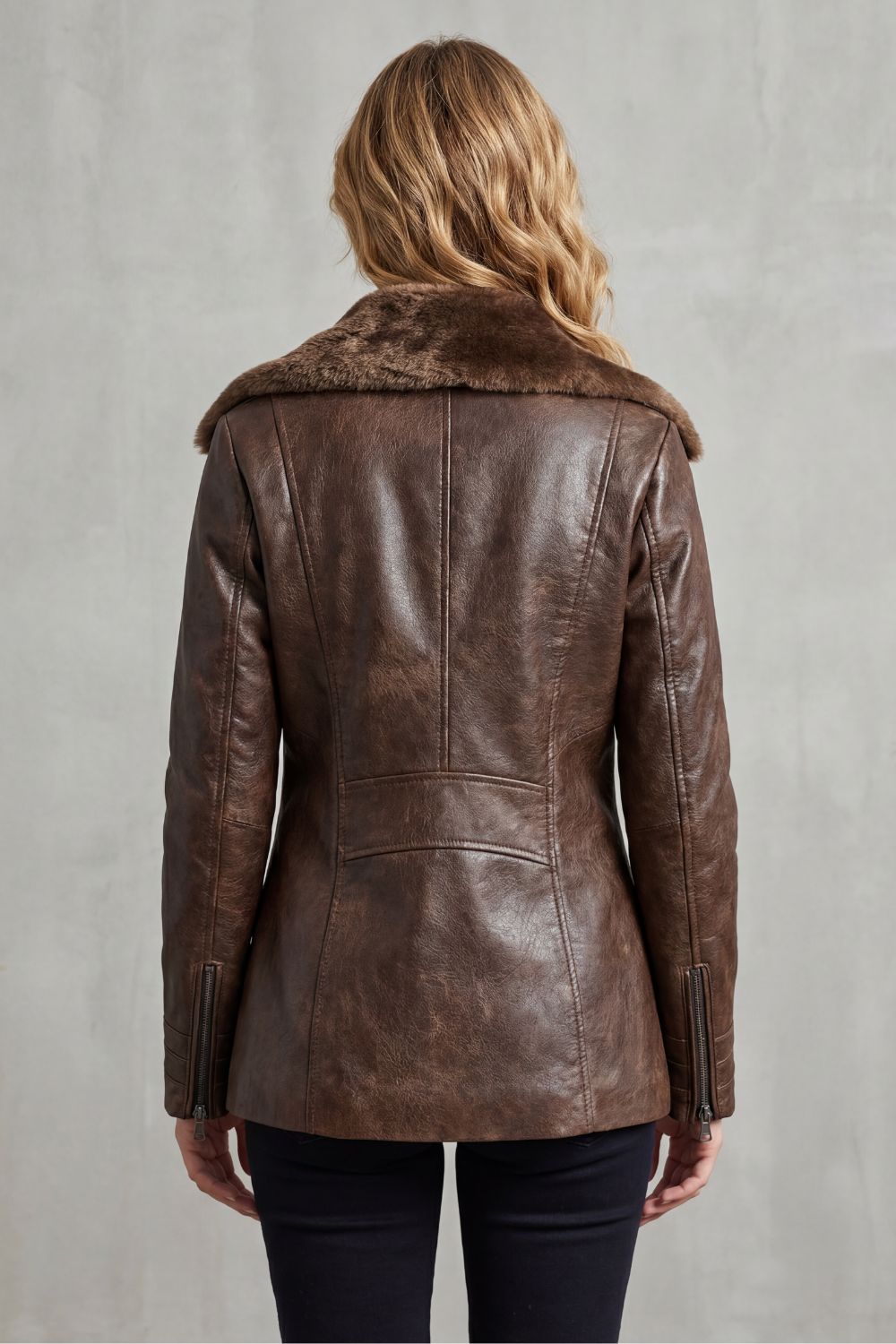 Women's Luxurious Shearling-Lined Leather Jacket – Wynne