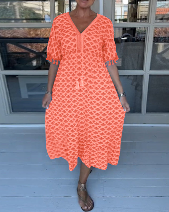 Ania - V Neck Printed Dress