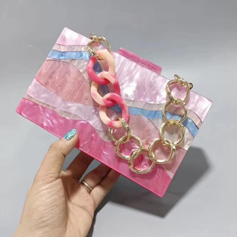 Camila Acrylic Chain Box Purse