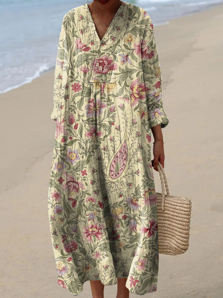 Vintage Lovely Floral Art Print Dress