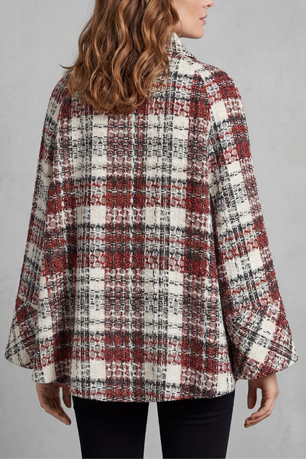 Women's Vintage Check Flare Wool Cape Coat – Opal