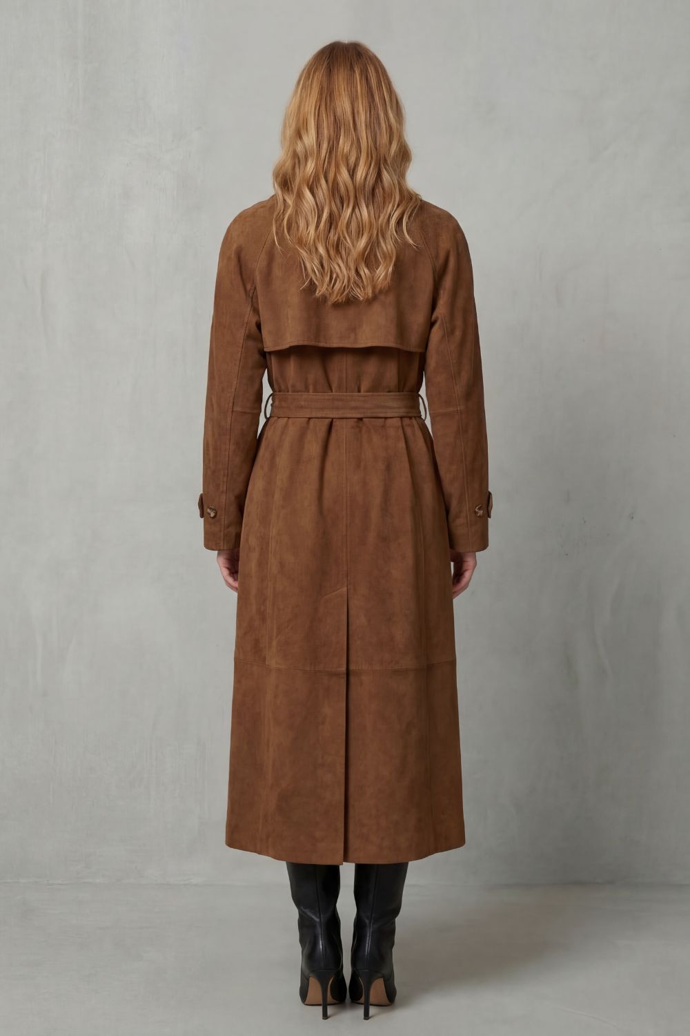 Women's Elegant Suede Trench Coat – Mabel