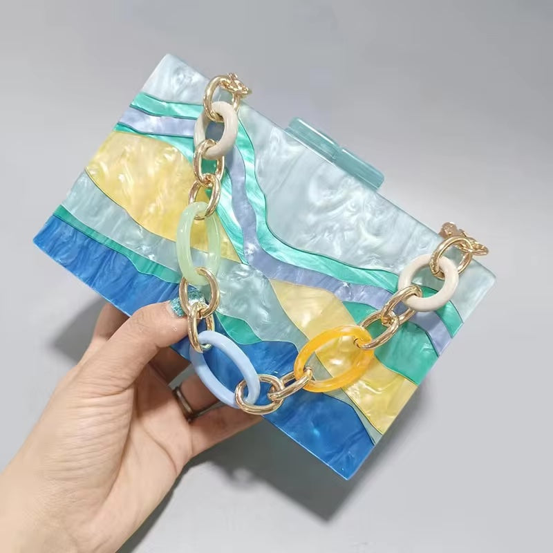 Camila Acrylic Chain Box Purse