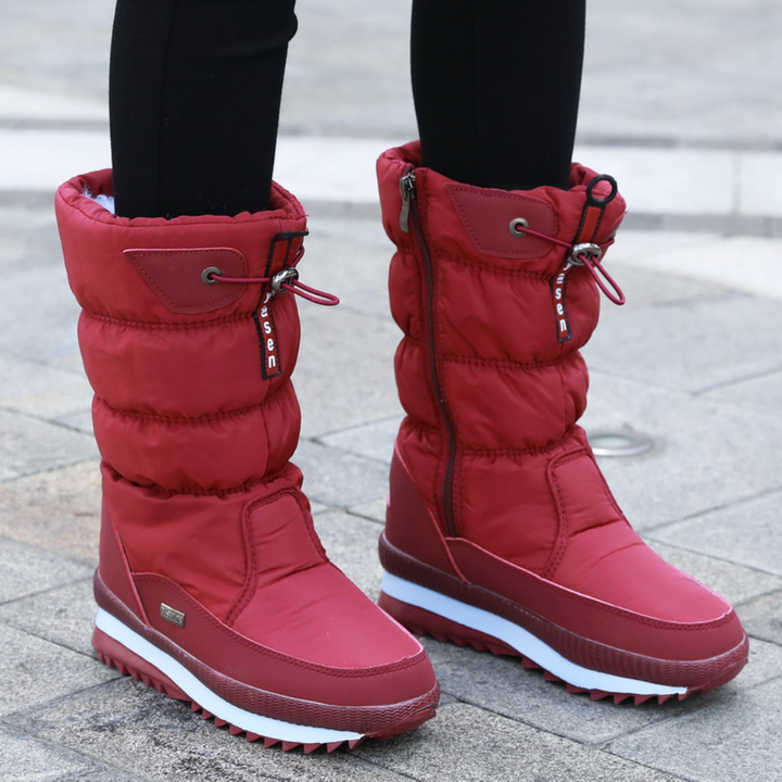 Women's Quilted Snow Boots with Side Zip Closure