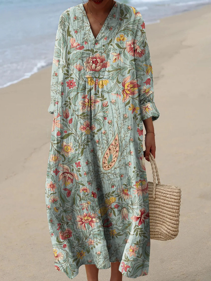 Vintage Lovely Floral Art Print Dress