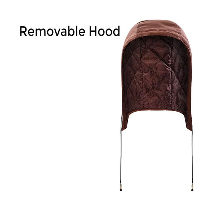 Men's hooded faux leather bomber jacket Highway in Brown – removable hood