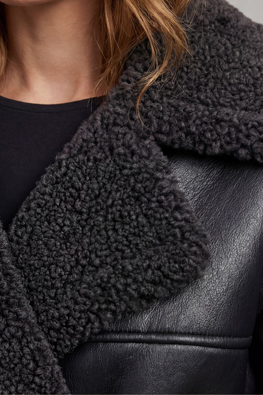 Women's Cozy Oversized Shearling Coat with Belt – Nell