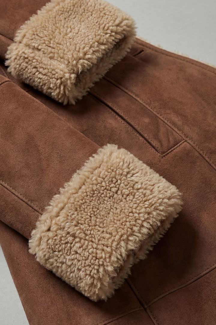 Women's Long Winter Coat with Shearling Lining – Rowan