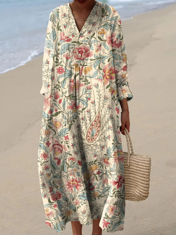 Vintage Lovely Floral Art Print Dress