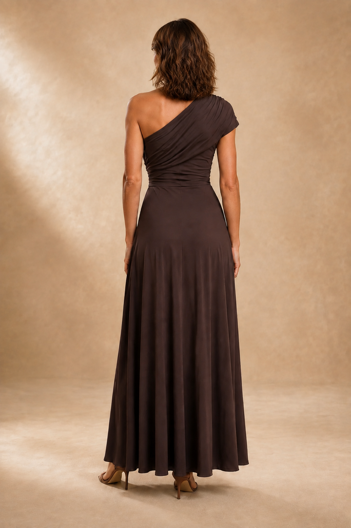 Women's One Shoulder Draped Maxi Dress – Amelia