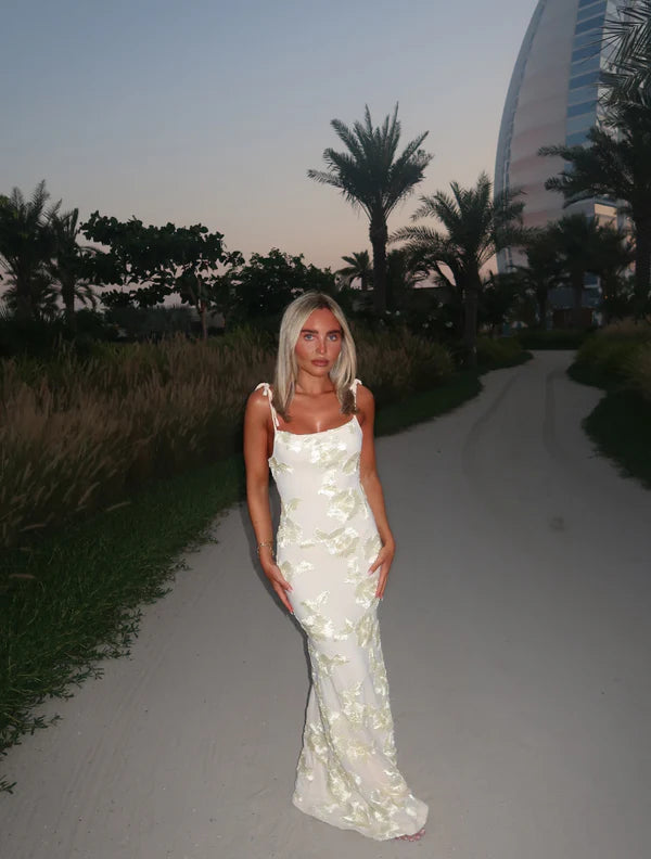 LILY - Floral Maxi Dress With Adjustable Straps