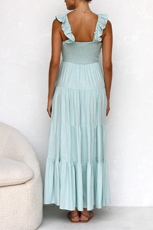 Juliet - V-neck Ruffle Maxi Dress