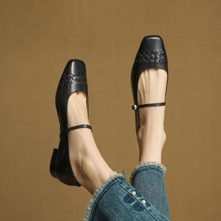 Women's Square Toe Leather Mary Jane Flats – Verity